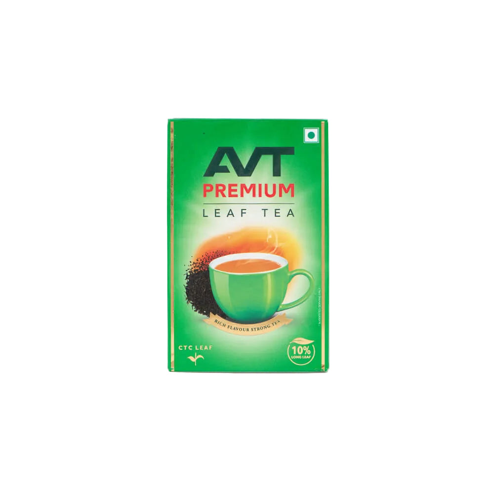 AVT Premium Leaf Tea package on a white background
