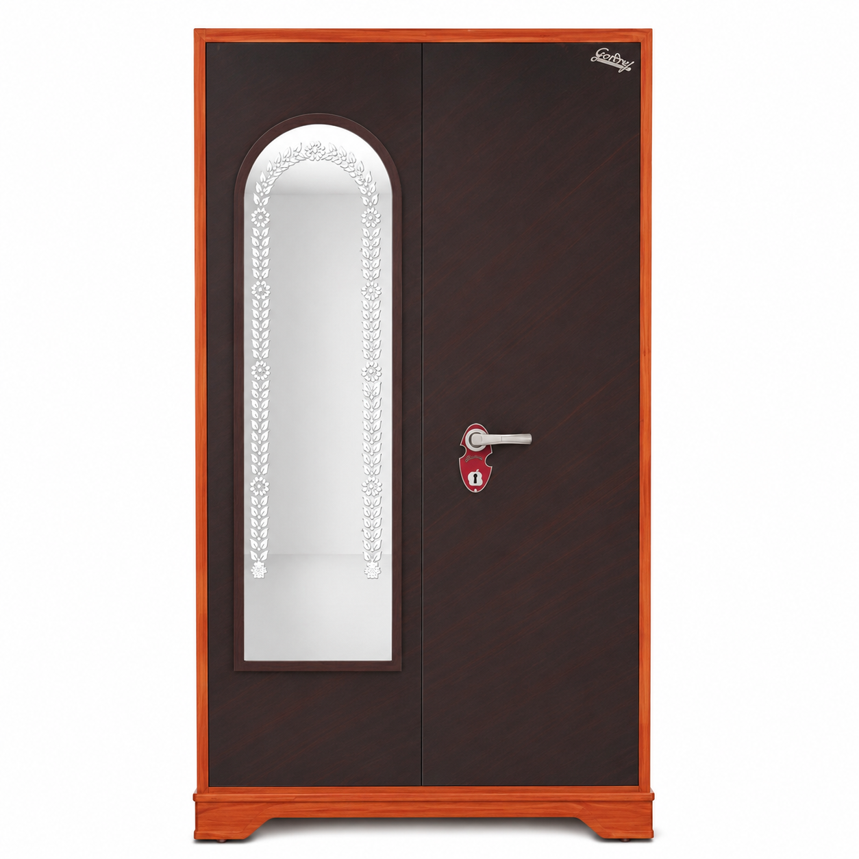 2 Door Metal Alamara/Almirah/Wardrobe Cabinet With Decorative Round Mirror