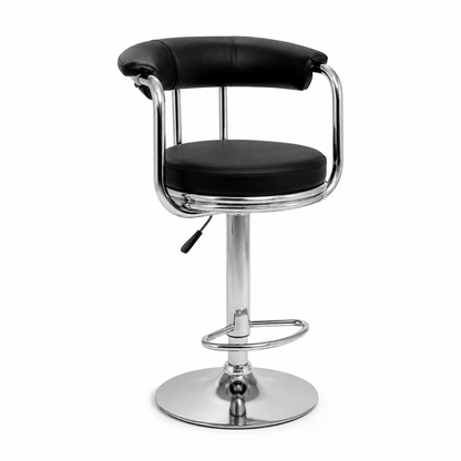 Premium Hydraulic Swivel Bar Stool with Chrome Frame & Footrest - 360˚ Rotation