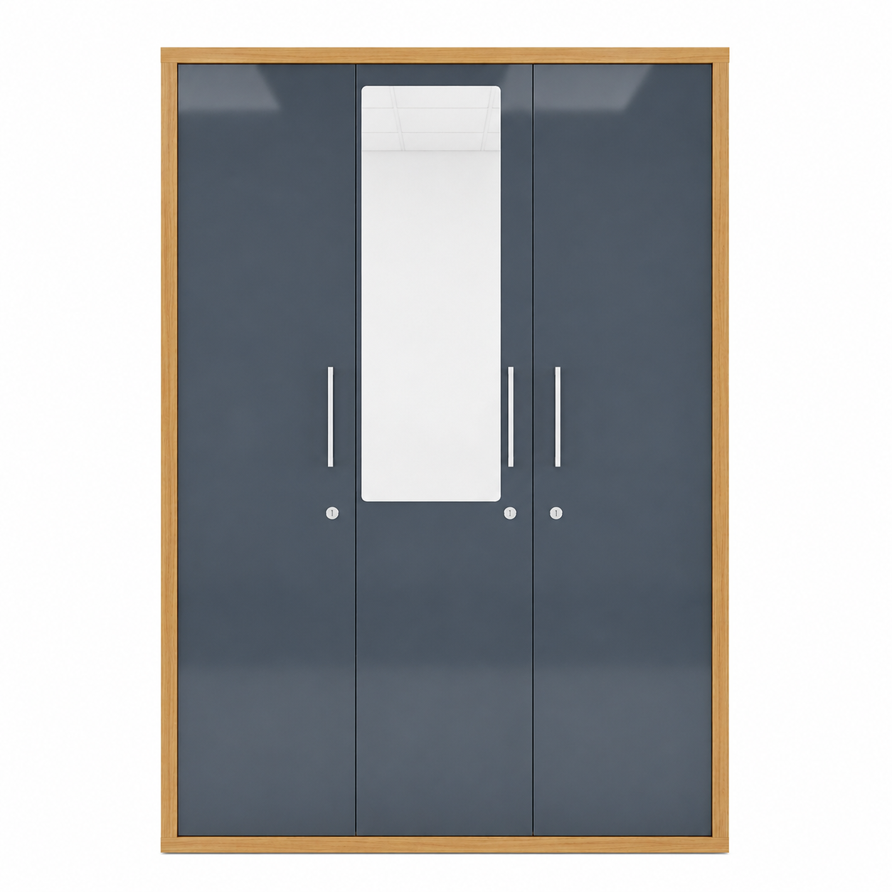 Premium 3-Door Wooden Alamara/Almirah/Wardrobe With Gloss UV Protection Panels