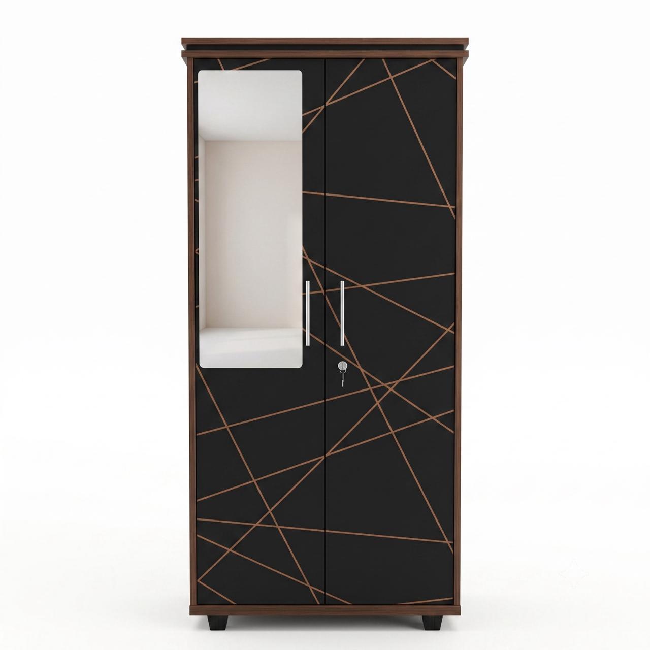 2-Door Wooden Alamara/Almirah/Wardrobe - 2.75ft With Safety  Locker