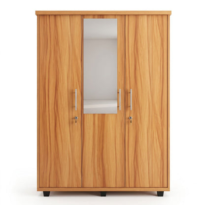 3-Door Multi-Shelf Clothes alamara/Almirah/Wardrobe with Built-In Valuables Vault 6ft Height