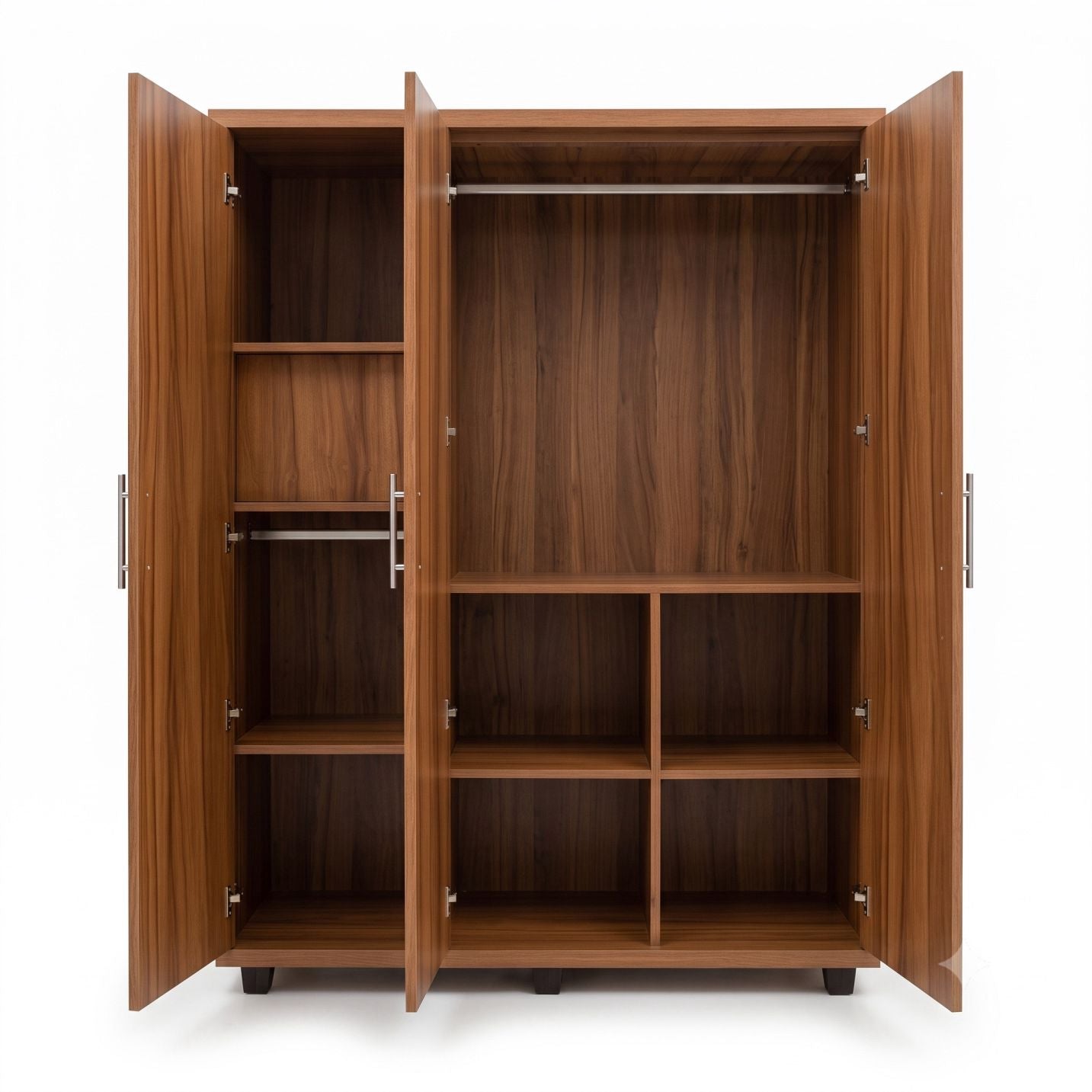 3-Door Multi-Shelf Clothes alamara/Almirah/Wardrobe with Built-In Valuables Vault 6ft Height