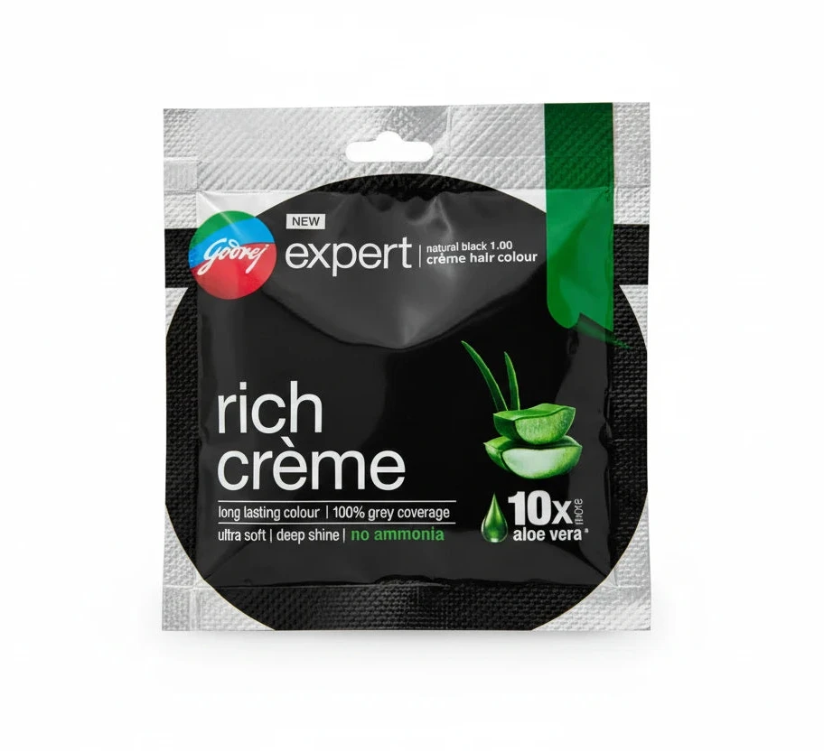 Goody Expert Rich Creme hair color pack with aloe vera on packaging