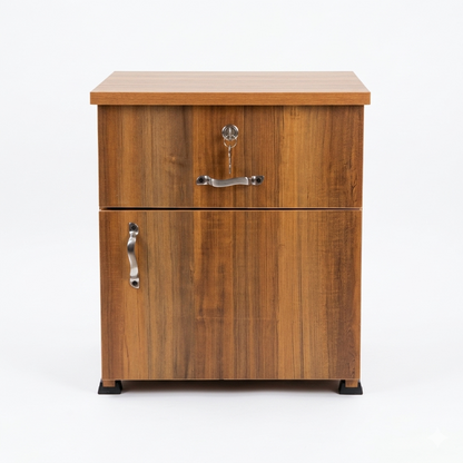 Bedroom Side Table (Bed Box) with Drawer and Lock Cabinet (46cm H x 40cm W)