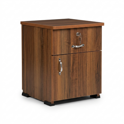 Bedroom Side Table (Bed Box) with Drawer and Lock Cabinet (46cm H x 40cm W)