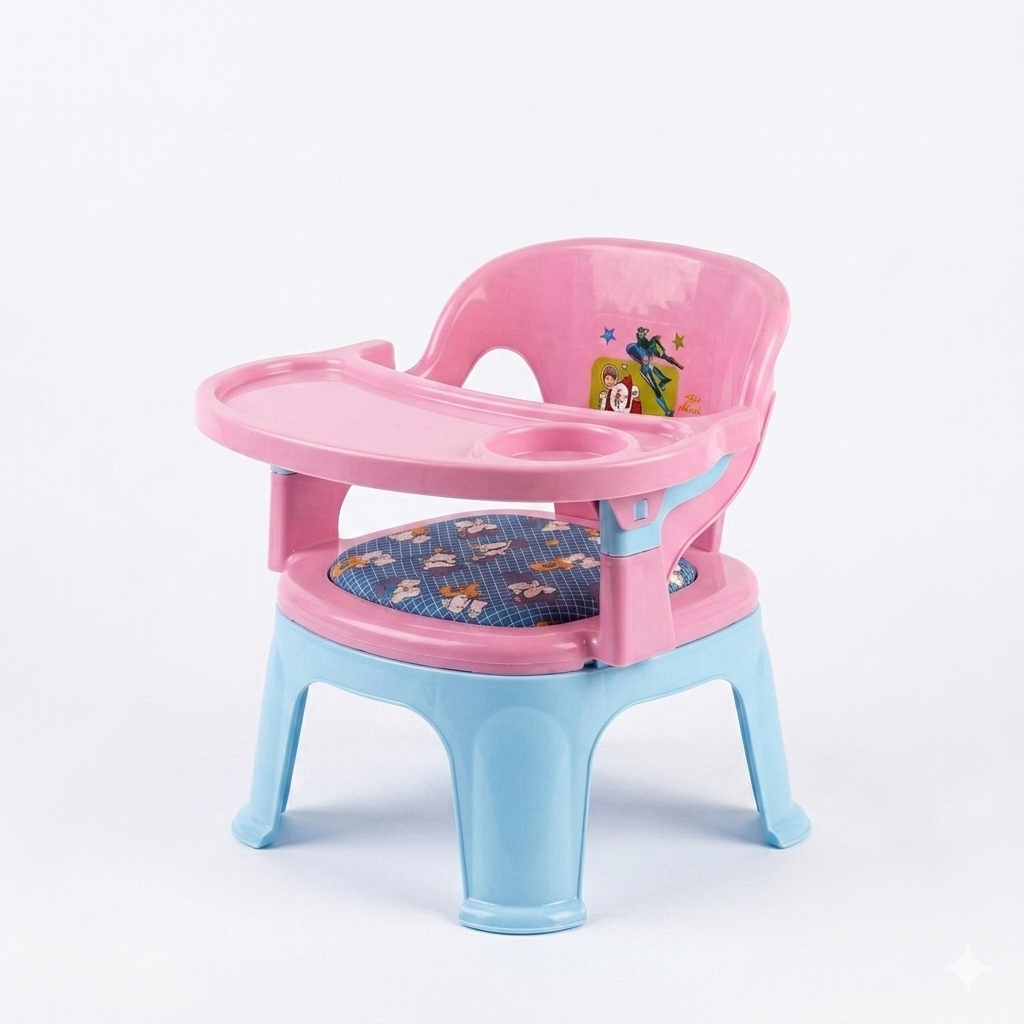 2-in-1 Portable Baby High Chair with Detachable Dining Tray – Ergonomic Cushioned Booster Seat for Toddler Feeding