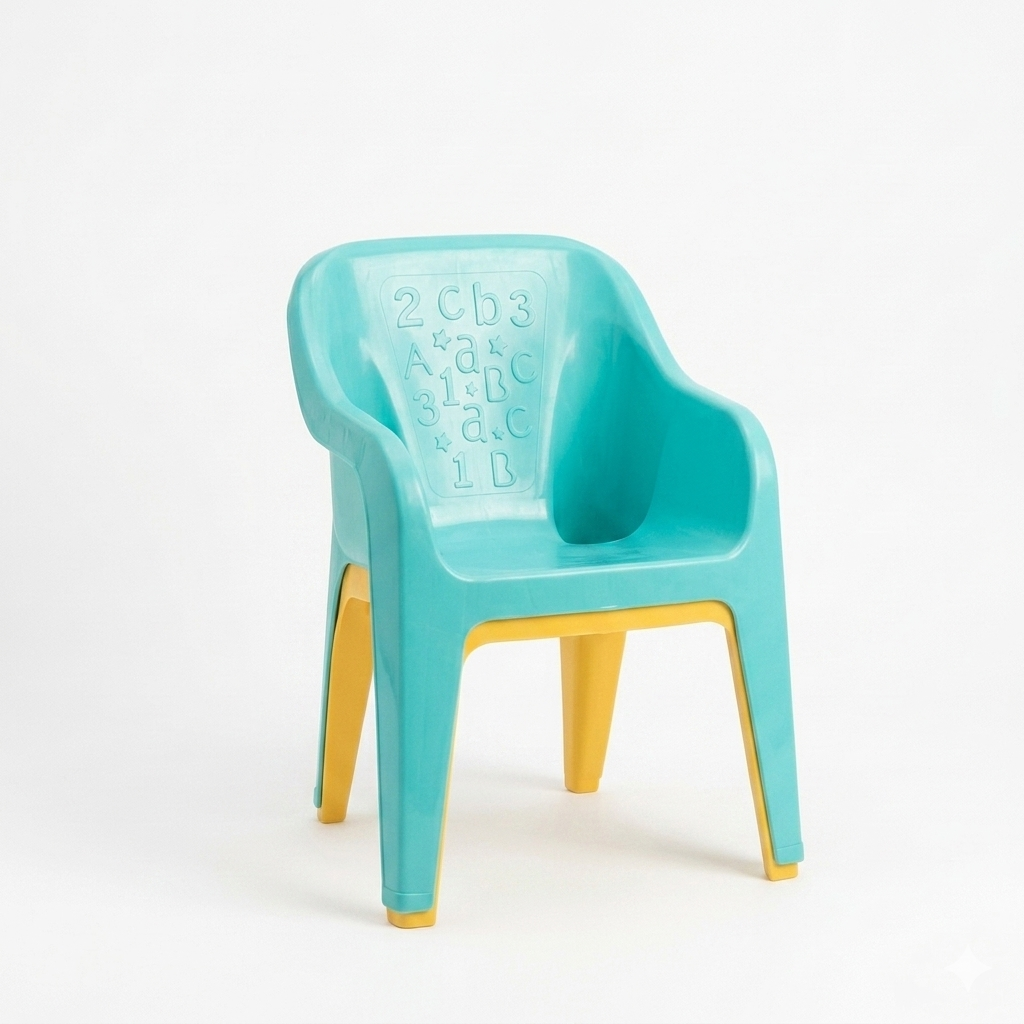 Krona Kids Plastic Chair – Comfortable High-Back Design with Armrests, Stackable Toddler Seating