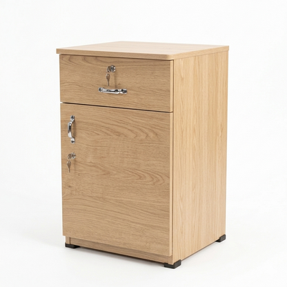 Bedroom Side Table (Bed Box) with Drawer and Lock Cabinet (77cm H x 46cm W)