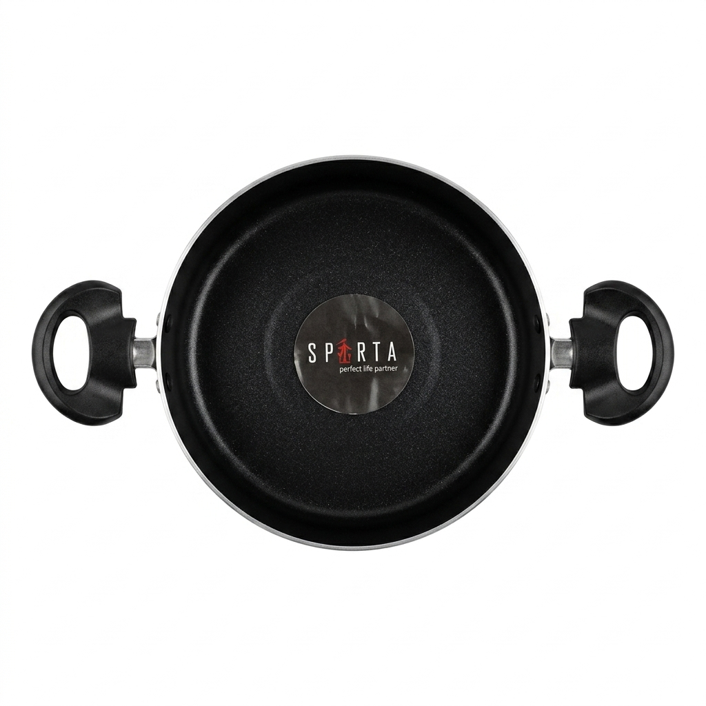 Spanio Non-Stick Biryani Pot Cookware Set with Glass Lids & Spatulas - 9-Piece Combo