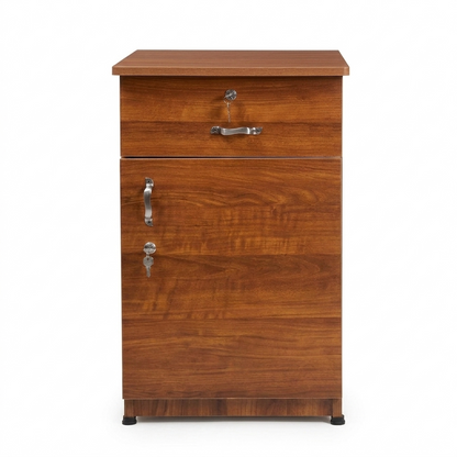 Bedroom Side Table (Bed Box) with Drawer and Lock Cabinet (77cm H x 46cm W)