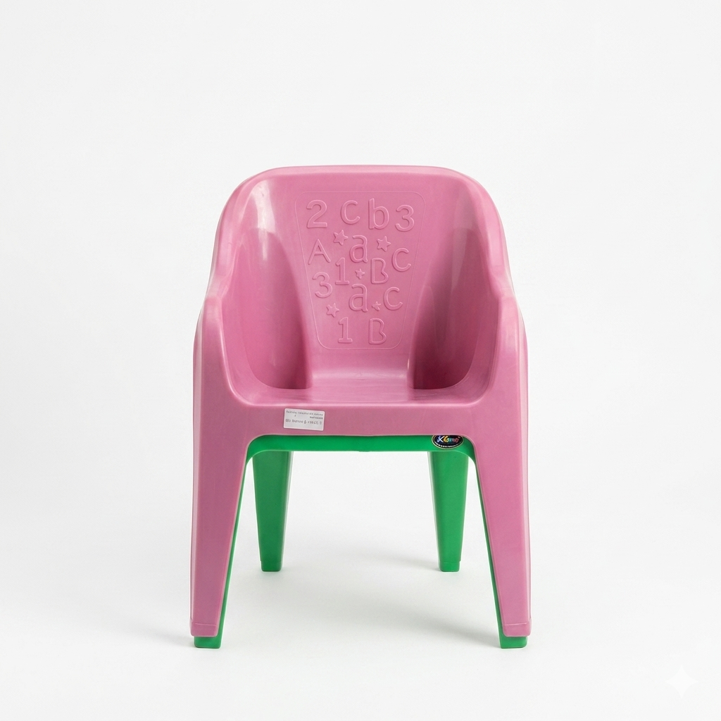 Krona Kids Plastic Chair – Comfortable High-Back Design with Armrests, Stackable Toddler Seating