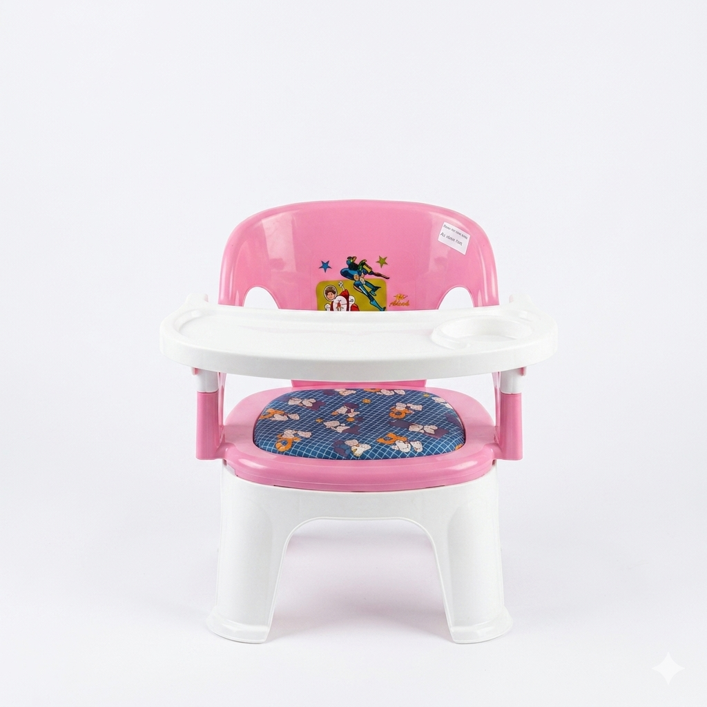 2-in-1 Portable Baby High Chair with Detachable Dining Tray – Ergonomic Cushioned Booster Seat for Toddler Feeding