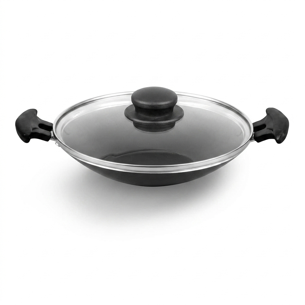 Pigeon Non-Stick Appachatti with Lid | 3-Layer Scratch & Corrosion Resistant Coating | PFOA-Free Metal Spoon Friendly Appam Pan