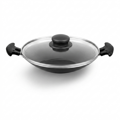 Pigeon Non-Stick Appachatti with Lid | 3-Layer Scratch & Corrosion Resistant Coating | PFOA-Free Metal Spoon Friendly Appam Pan