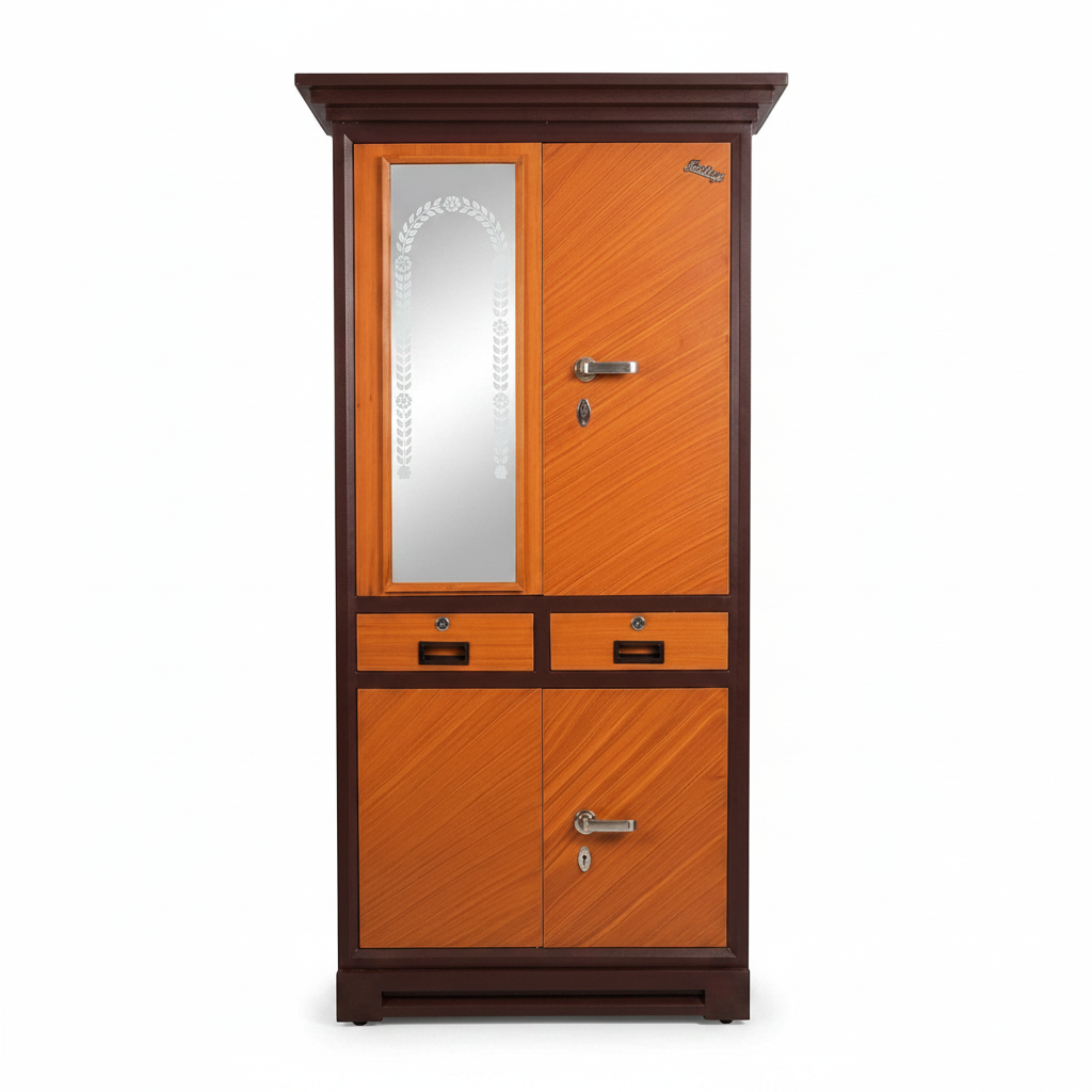 Contemporary 4-Door Metal Alamara/Almirah/Wardrobe Cabinet – Multi-Shelf Storage Organizer