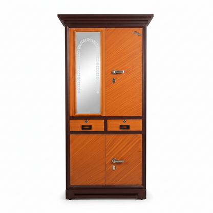 Contemporary 4-Door Metal Alamara/Almirah/Wardrobe Cabinet – Multi-Shelf Storage Organizer