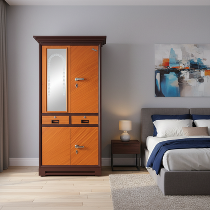 Contemporary 4-Door Metal Alamara/Almirah/Wardrobe Cabinet – Multi-Shelf Storage Organizer