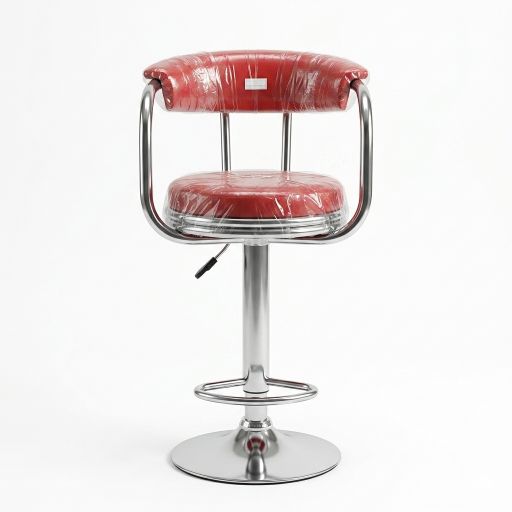 Premium Hydraulic Swivel Bar Stool with Chrome Frame & Footrest - 360˚ Rotation