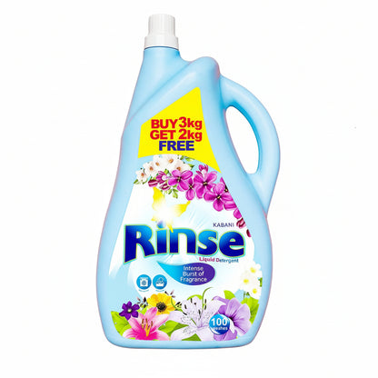 Kabani Rinse liquid detergent bottle with floral design on a white background